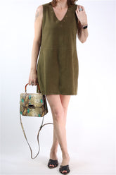 שמלת זמש ירוקה- S-M